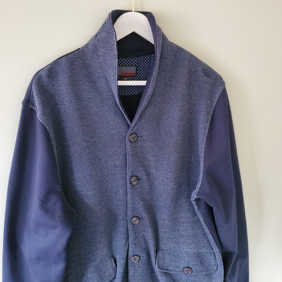 Ike Behar L Old Money Ivy League Academia Cabincore Shawl Collared Cardigan - Picture 6 of 13